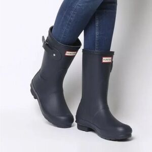 Hunter Original Short Rain Boots Navy Matte Size 8